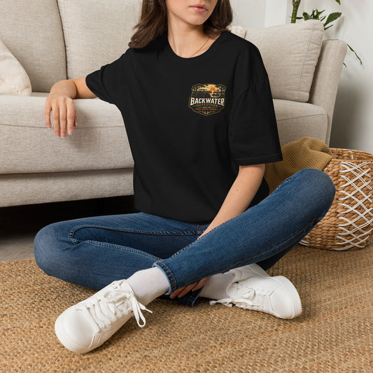 Backwater Outfitters T-Shirt — Vintage Sunset Fishing & Outdoors Tee