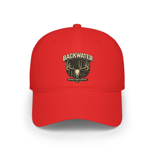 Backwater Outfitters Low Profile Baseball Cap — Vintage Marsh Sunset Logo