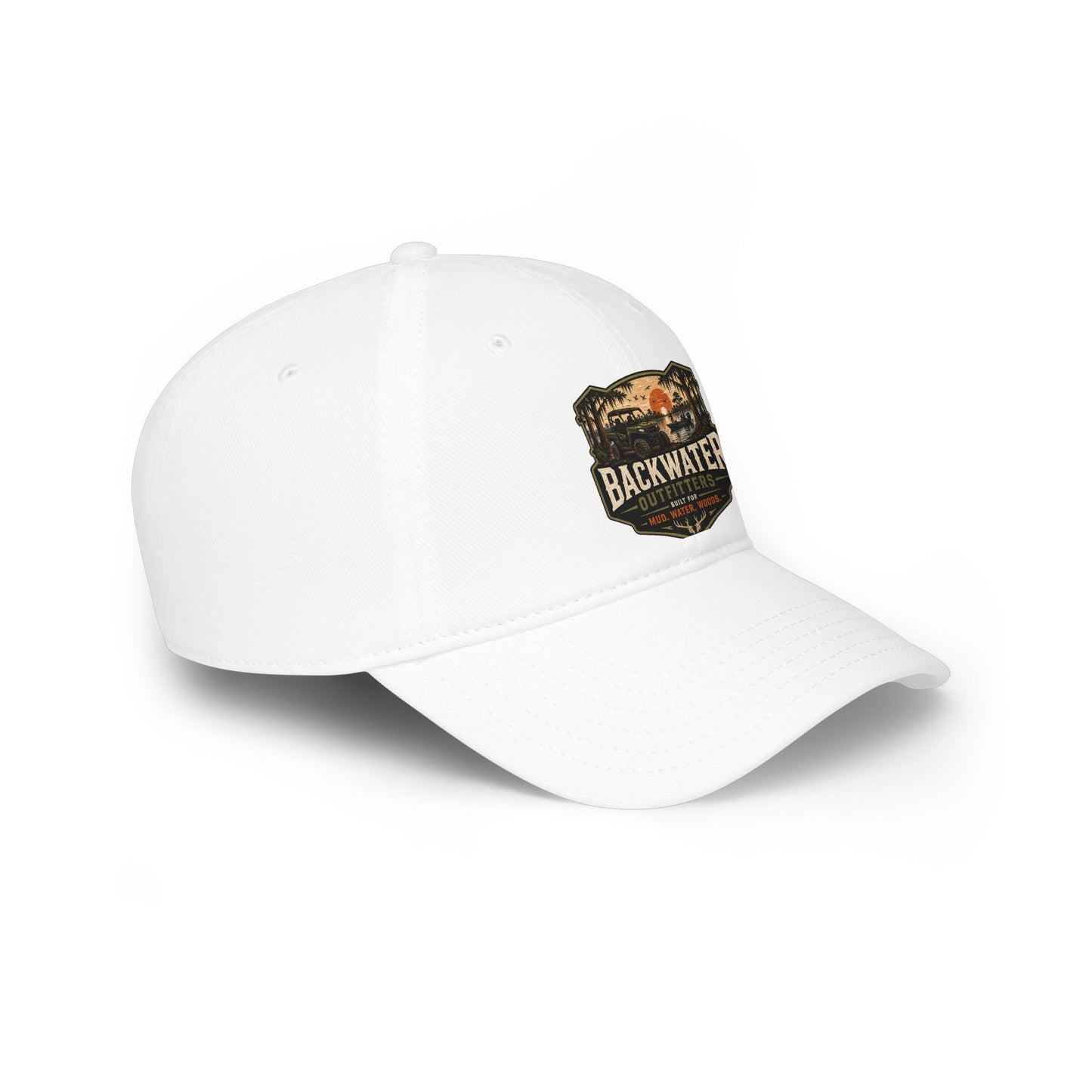 Backwater Outfitters Low Profile Baseball Cap — Vintage Marsh Sunset Logo