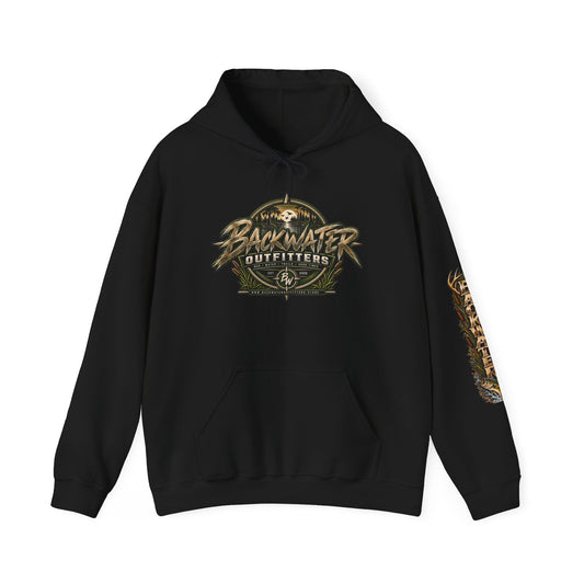 Simply Backwater Outfitters Logo Hoodie — Outdoor Fishing & Hunting Pullover Printify