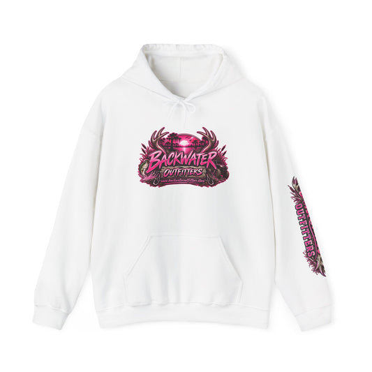 Girl Backwater Outfitters Hoodie - Retro Pink Swamp Graphic Pullover Printify