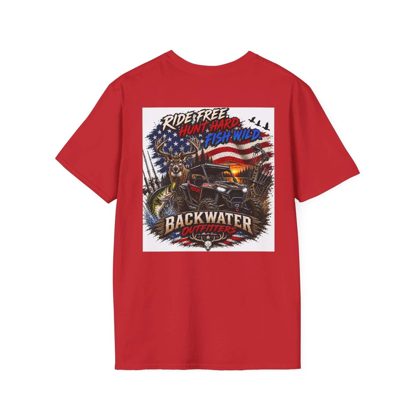 Patriotic Trailblazer T-Shirt — American Flag Motorcycle Graphic
