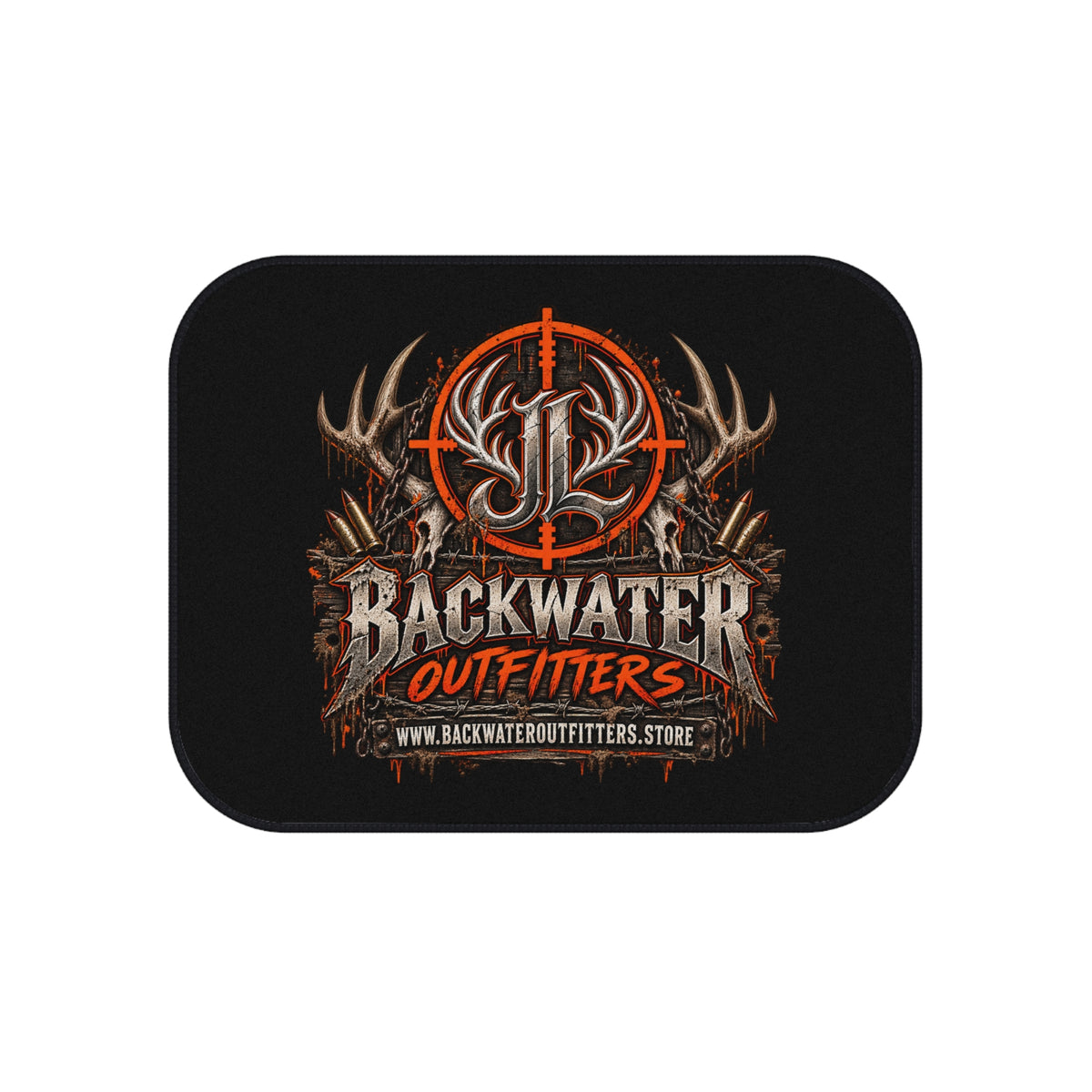 James Luker Backwater Outfitters Logo Car Mats (Set of 4) — Heavy-Duty Automotive Floor Liners Printify