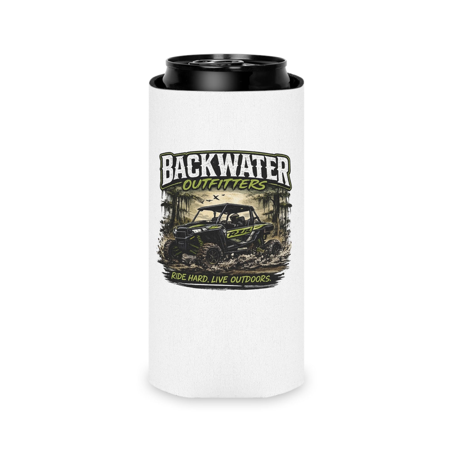 Backwater Outfitters Can Cooler – "Ride Hard, Live Outdoors" UTV Stubby Holder