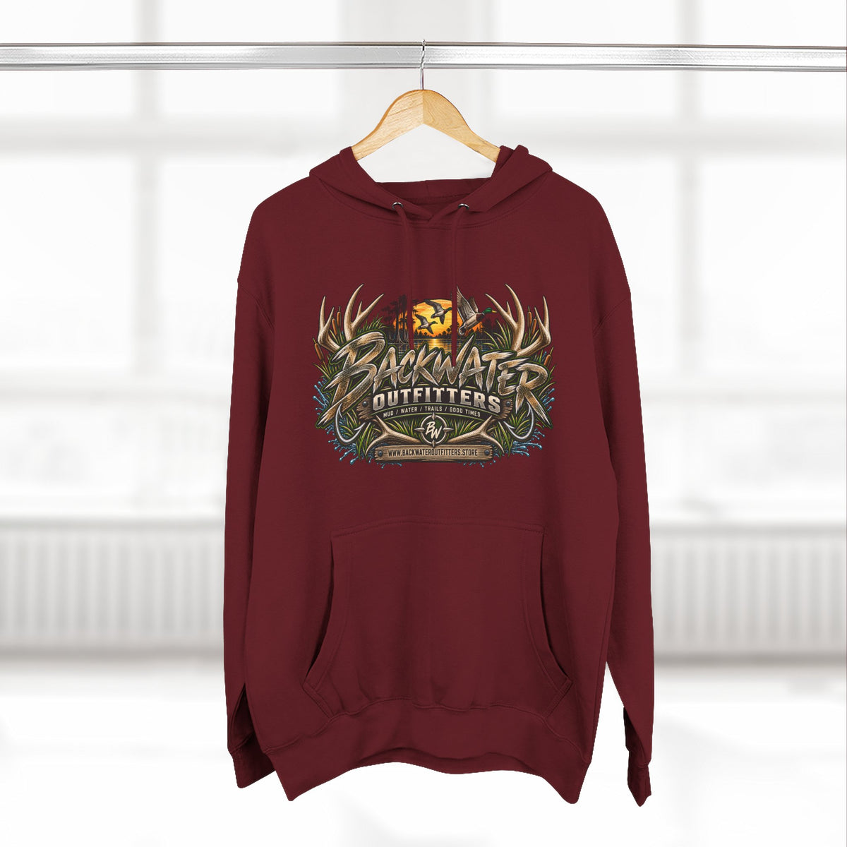 Backwater Outfitters Hoodie — Off‑Road Adventure Fleece Pullover