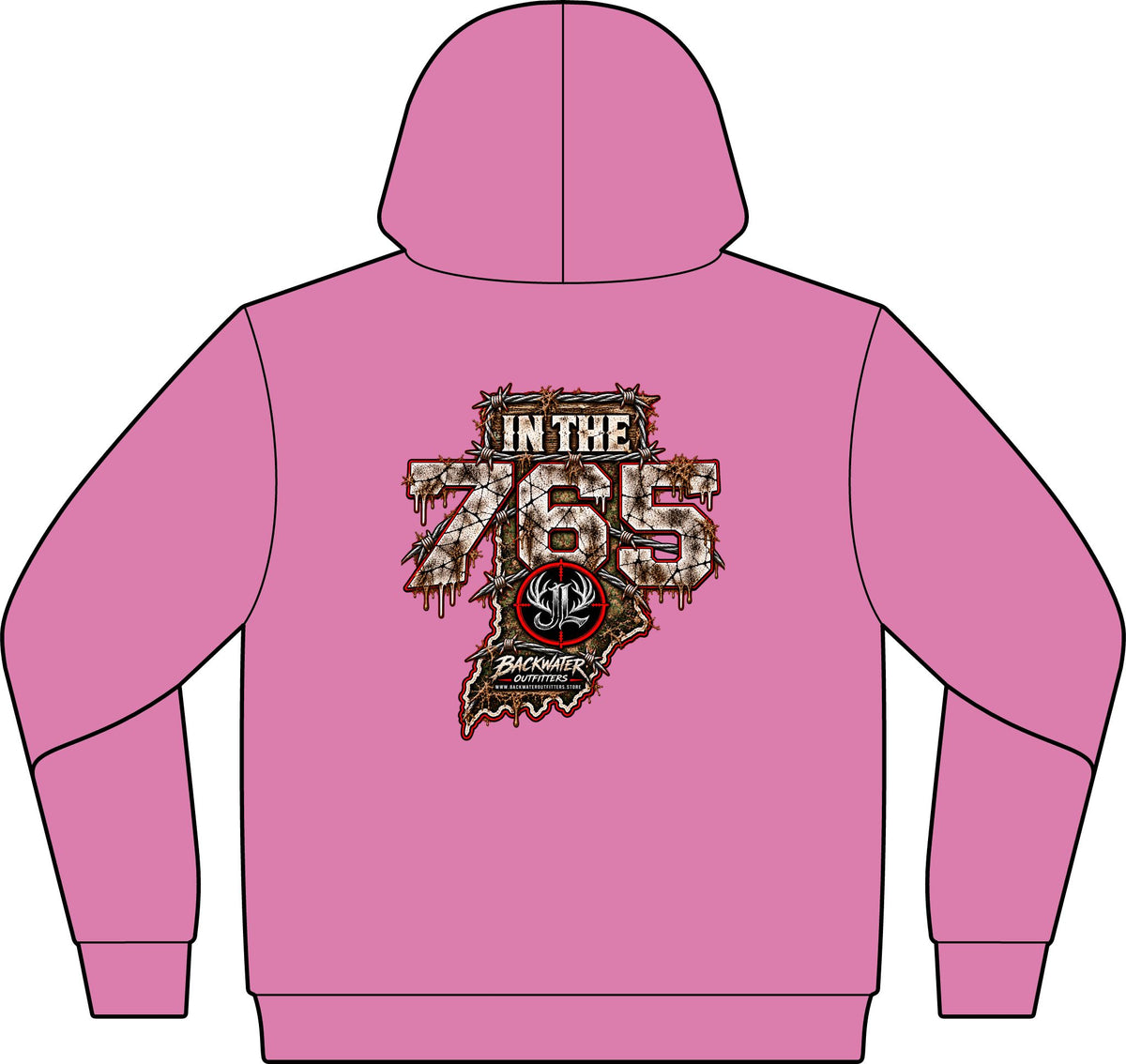 Camo Pullover Hoodie with Antler Monogram Emblem Printify