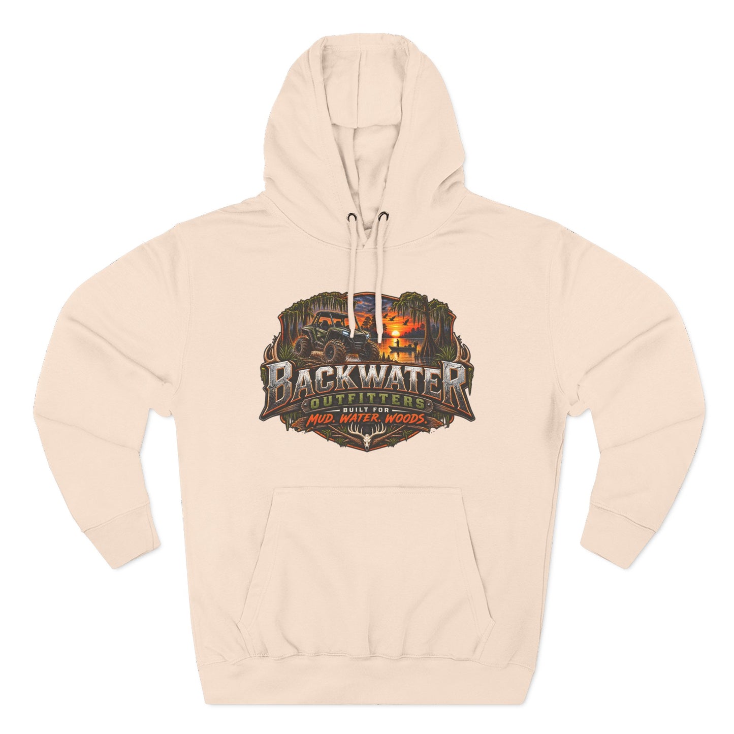 Backwater Outfitters Hoodie — 'Ride It • Hunt It • Fish It' Outdoor Pullover
