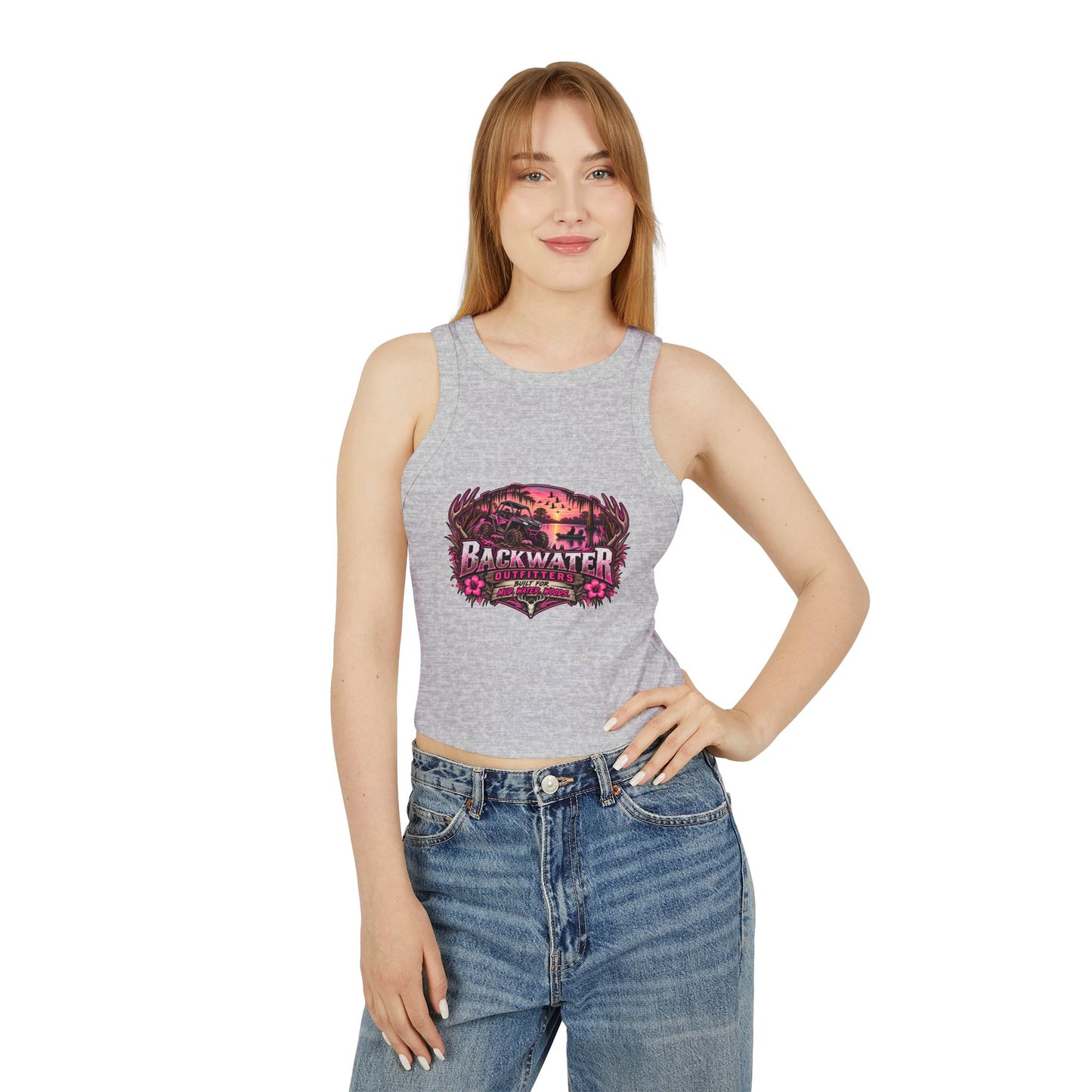 Backwater Hooked Tank Top — Women's Fishing Racerback Graphic