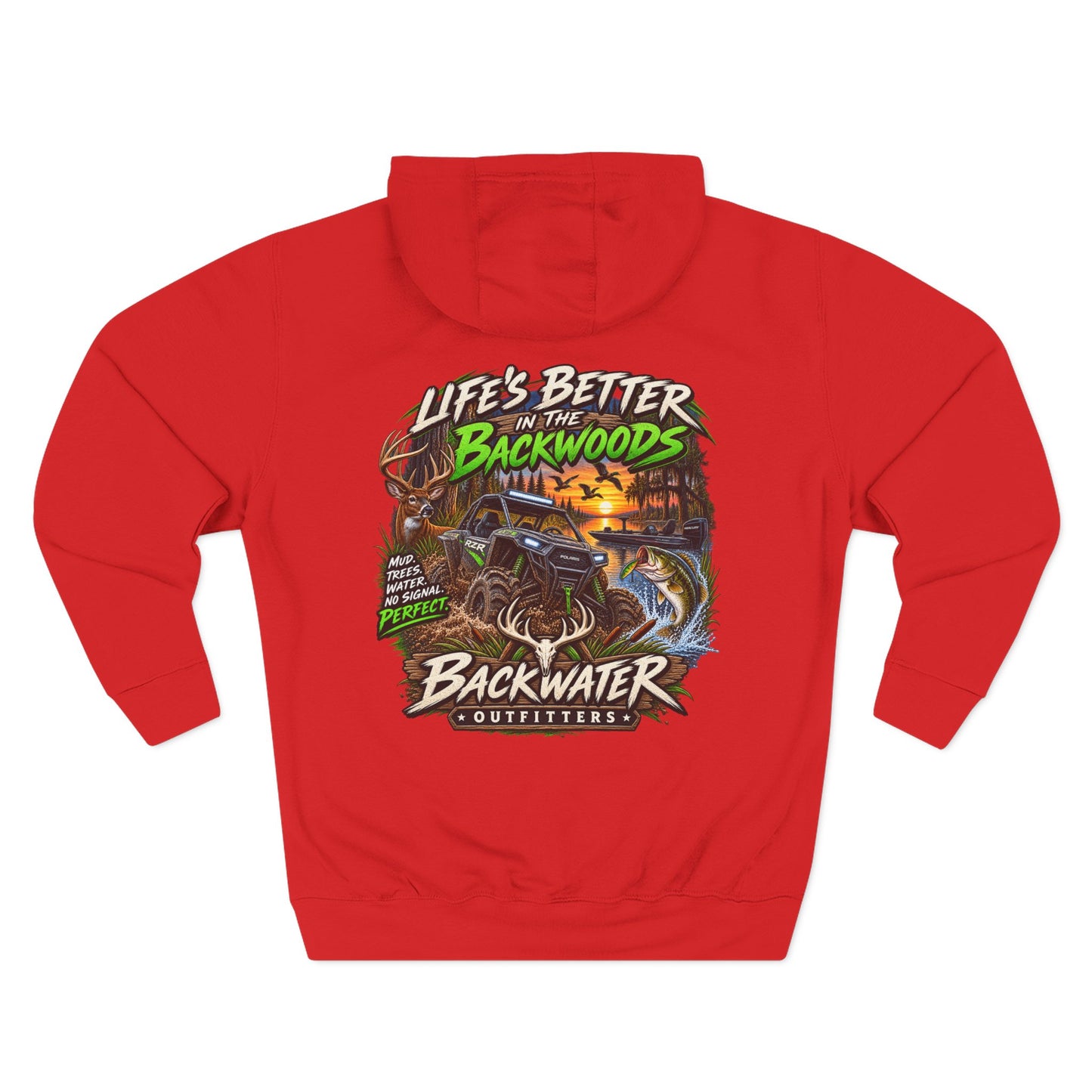 Backwater Outfitters Off-Road Hoodie – "Life's Better in the Backwoods" Graphic