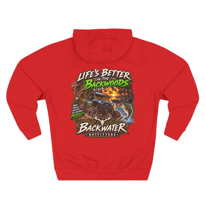 Backwater Outfitters Off-Road Hoodie – "Life's Better in the Backwoods" Graphic