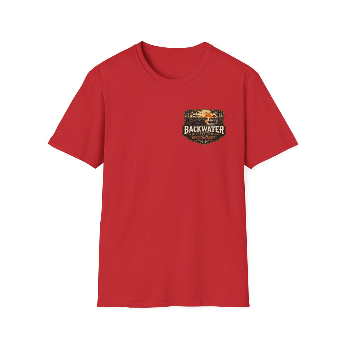 Backwater Outfitters Retro Bass Fishing Logo T-Shirt Printify
