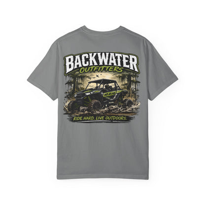 Backwater Outfitters UTV Adventure T-Shirt — "Ride Hard, Live Outdoors" Graphic Tee