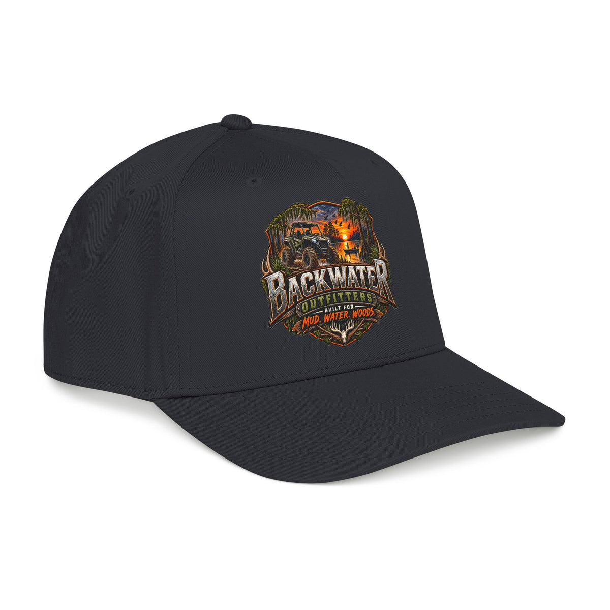 Backwater Outfitters Camping Cap — Retro Outdoor Fishing Hat Printify