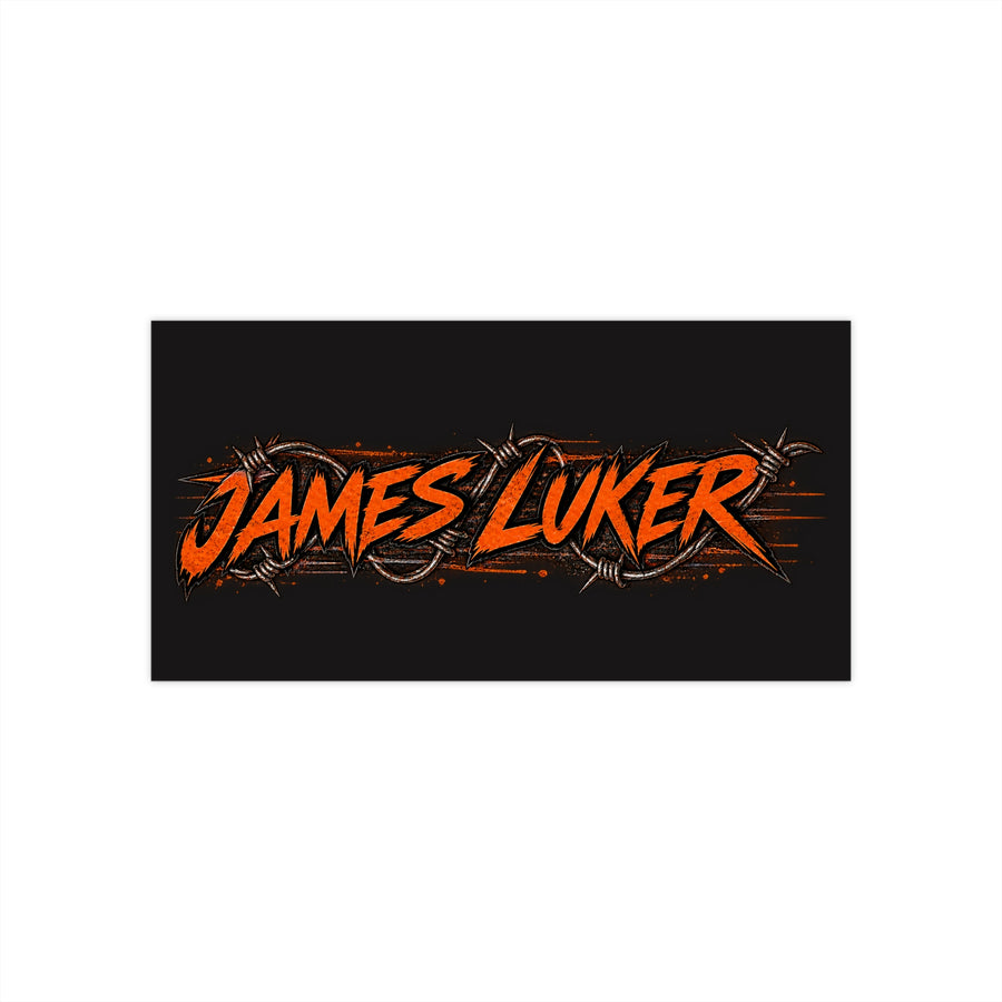 James Luker Orange Barbed Wire Bumper Sticker Printify