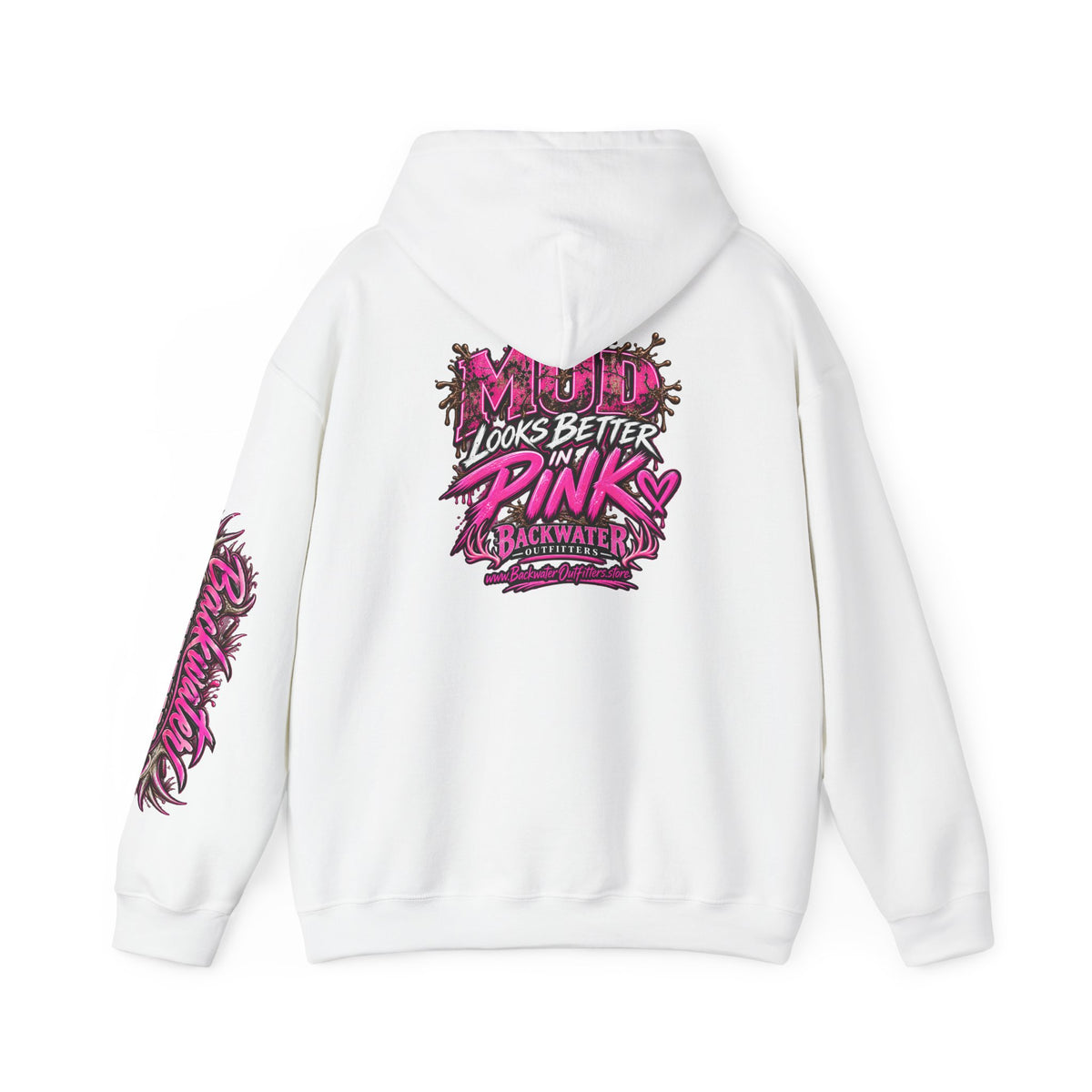 Girl Backwater Outfitters "Mud Looks Better Pink" Hoodie Printify