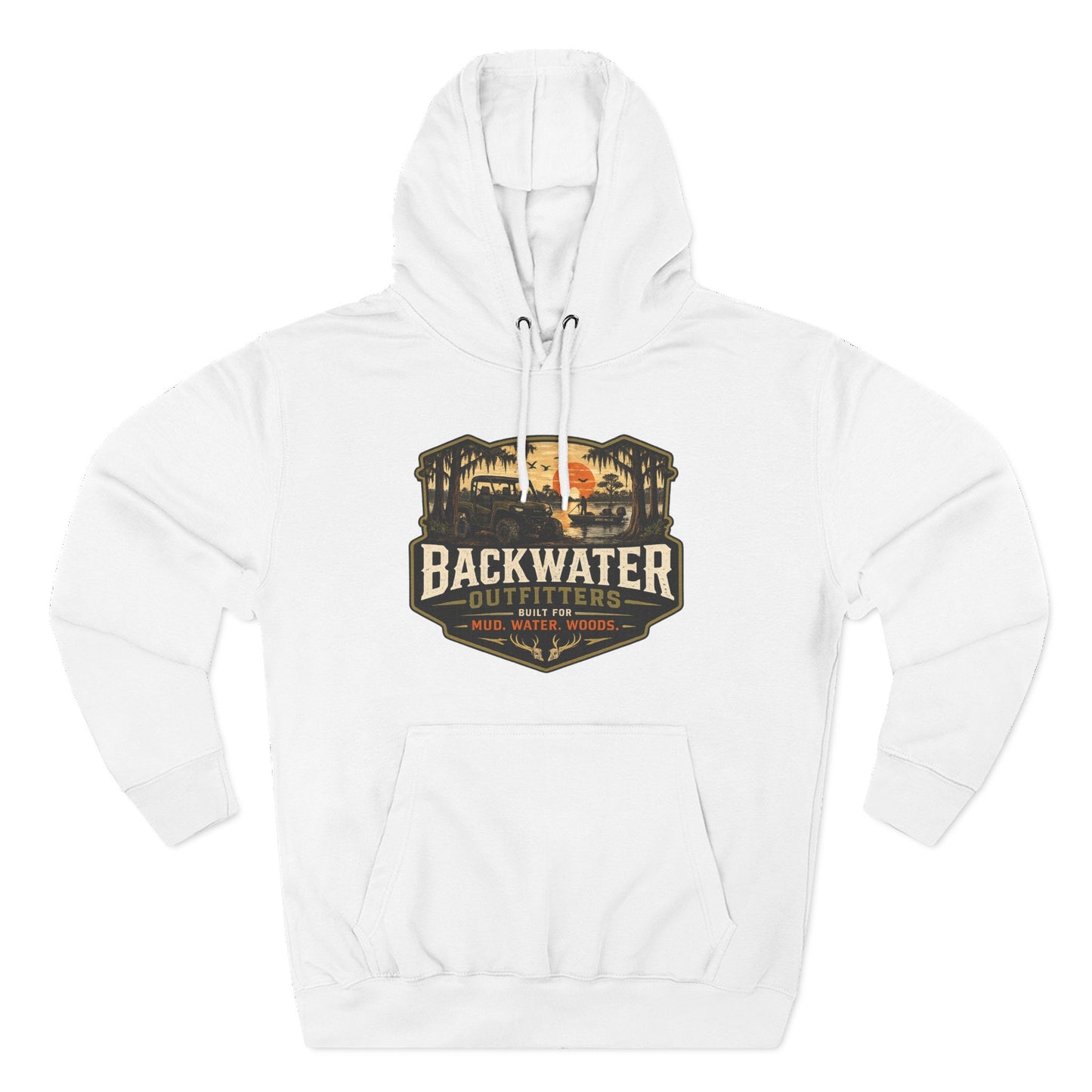 Backwater Outfitters Fishing Hoodie — “My Retirement Plan Has a Trolling Motor” Graphic