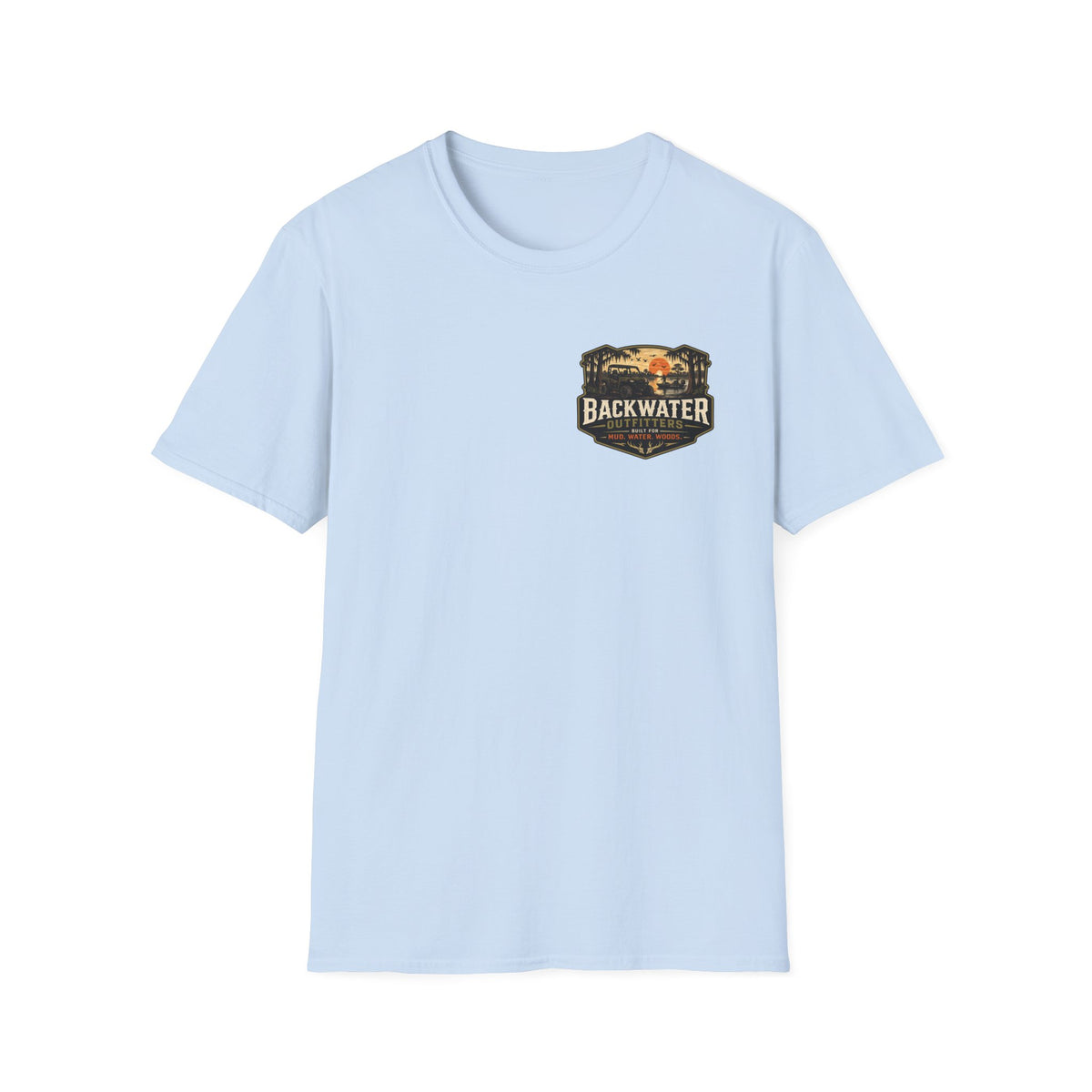 Backwater Outfitters Retro Bass Fishing Logo T-Shirt Printify
