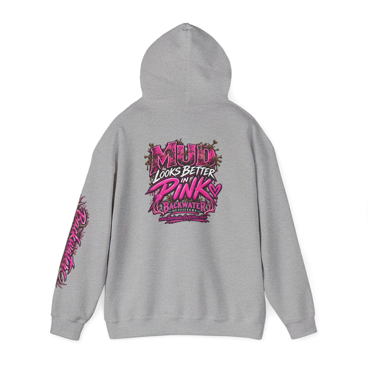Girl Backwater Outfitters "Mud Looks Better Pink" Hoodie Printify
