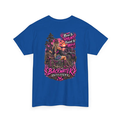 Backwater Outfitters Hunting Graphic Tee — "Born to Hunt, Forced to Work"