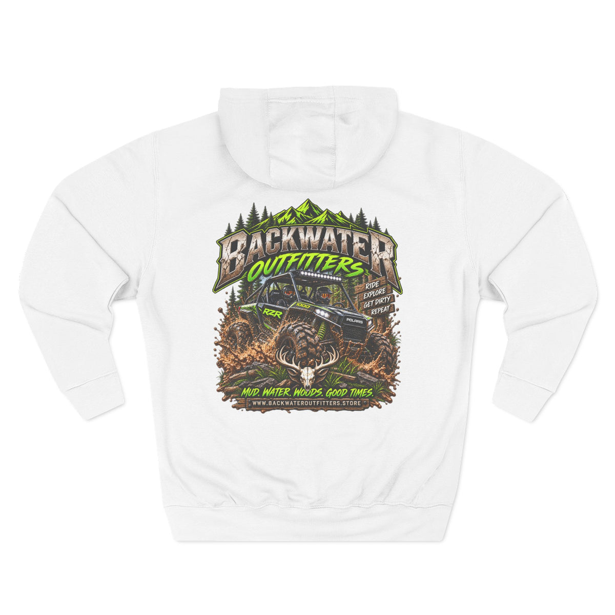 Backwater Outfitters Hoodie — Off‑Road Adventure Fleece Pullover