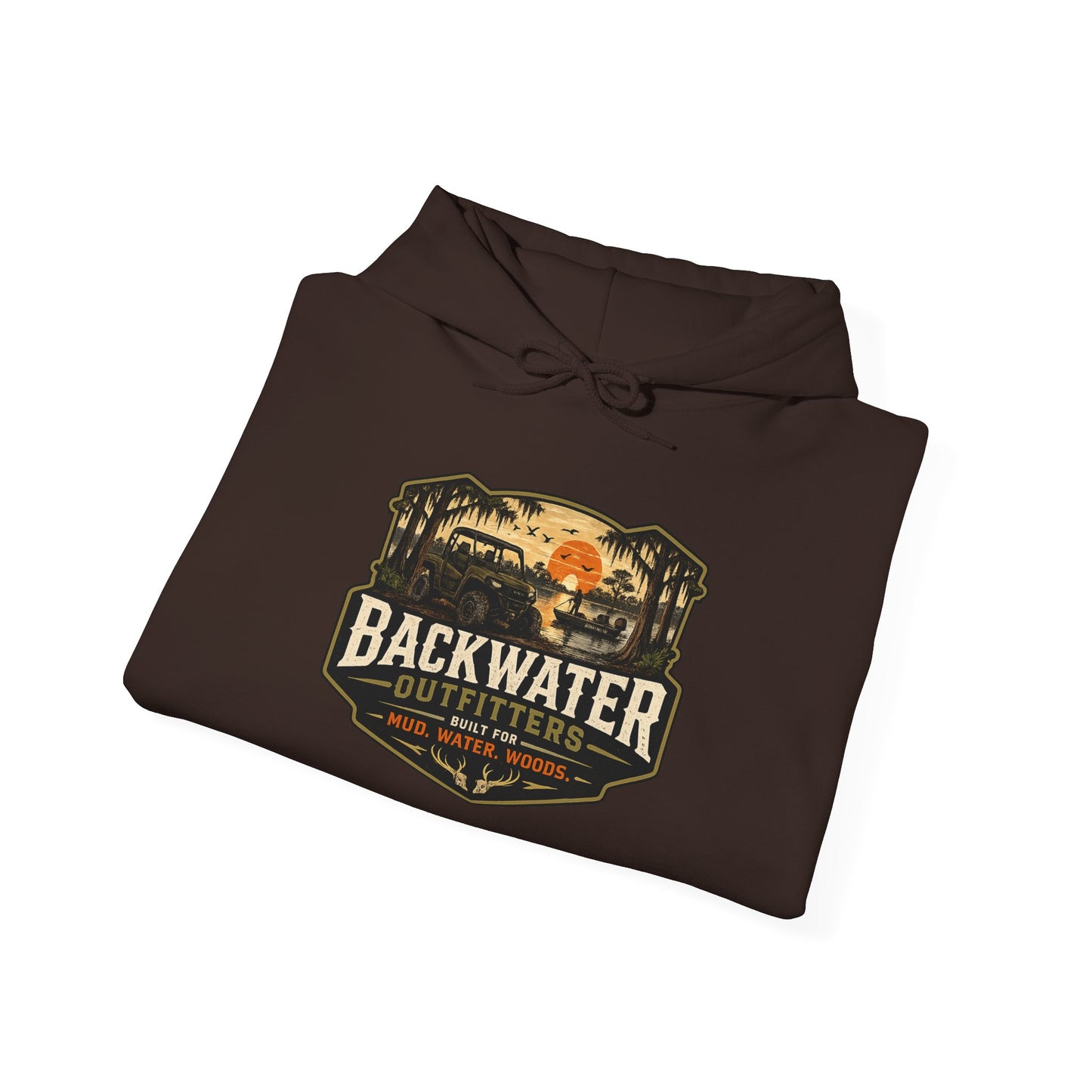 Backwater Outfitters Hoodie — Outdoor Off-Road Graphic Pullover