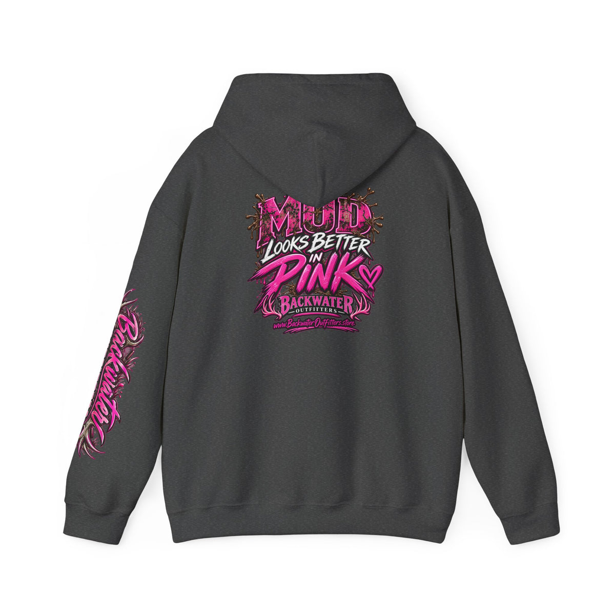 Girl Backwater Outfitters "Mud Looks Better Pink" Hoodie Printify