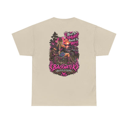 Backwater Outfitters Hunting Graphic Tee — "Born to Hunt, Forced to Work"