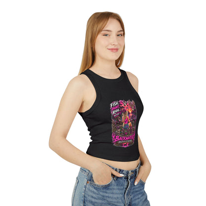 Backwater Outfitters Fish Hunt Ride Tank — Women's Graphic Racer Crop Top