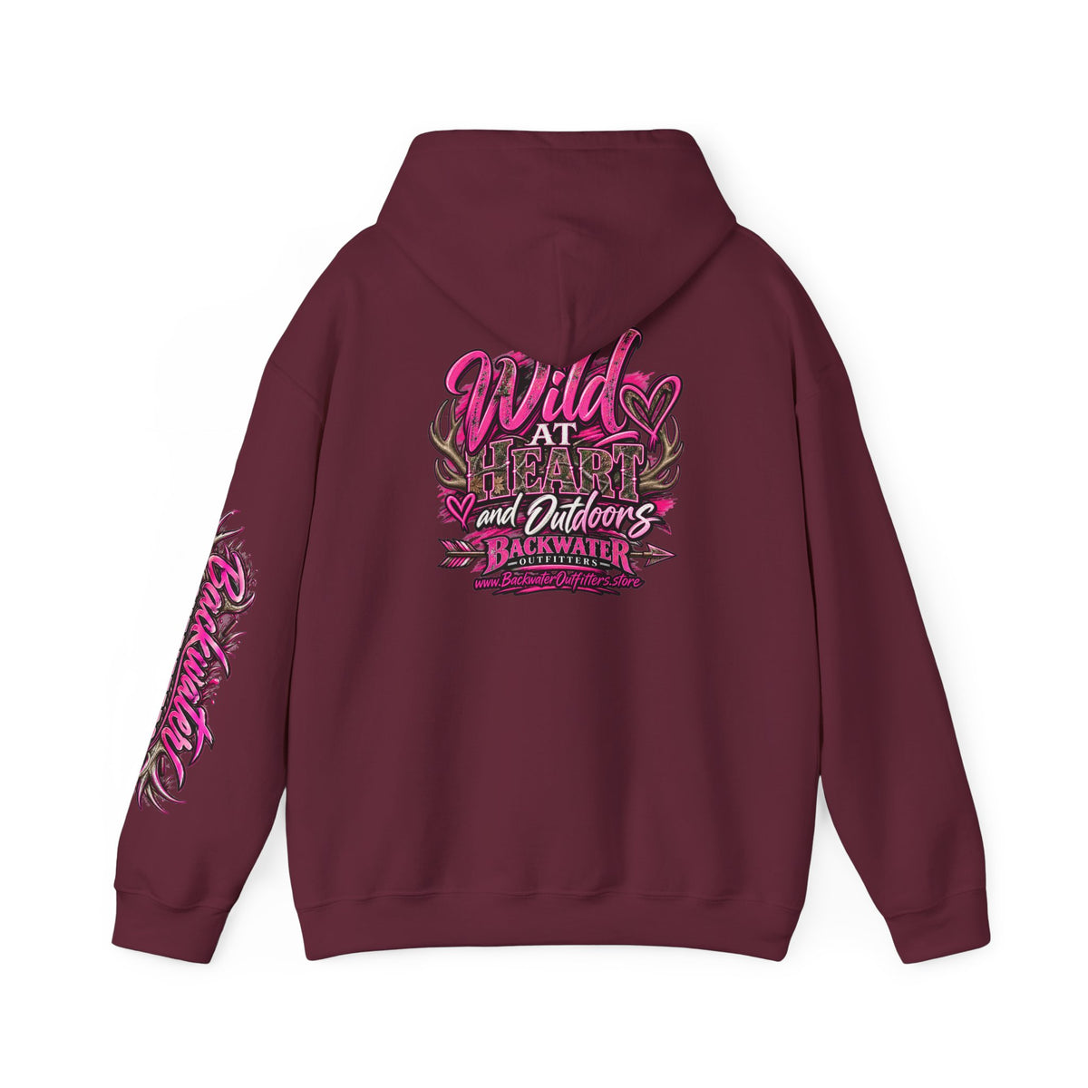 Backwater 'Wild At Heart' Hoodie – Outdoors Adventure Pullover Printify