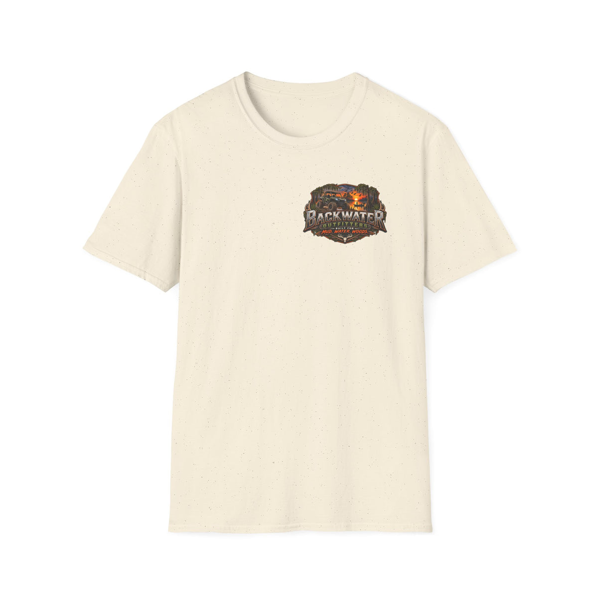 Backwater Outfitters Fishing T-Shirt — Outdoor Sunset Graphic Tee Printify
