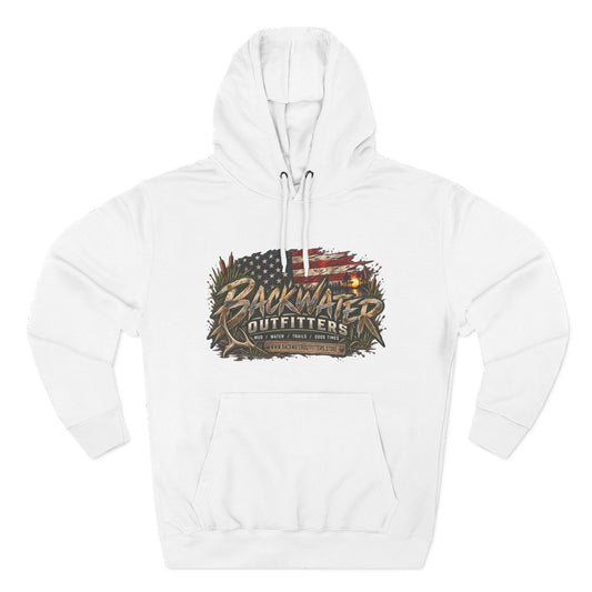 Simply Backwater Outfitters Hoodie – American Flag Fishing & Outdoors Graphic Printify