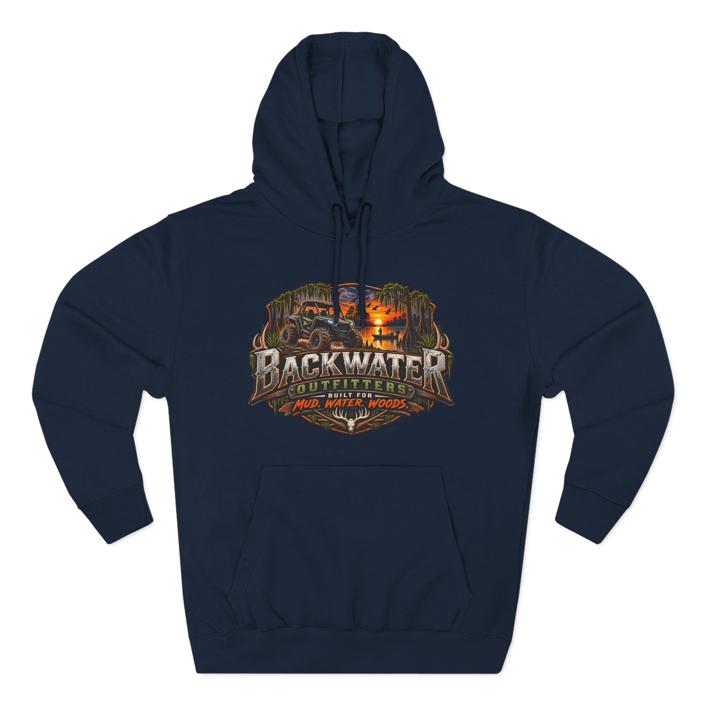 Backwater Outfitters Fishing Hoodie — "Master Baiter" Graphic Pullover