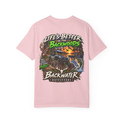 Backwater Outdoor Logo T-Shirt — Retro Fishing & Camping Tee
