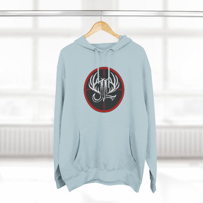 James Luker Hunting Logo Hoodie — Backwater Outfitters Antler Crest Fleece Hoodie Printify