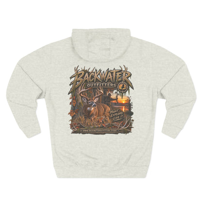 Backwater Outfitters Deer Sunset Hoodie — Hunting Outdoor Graphic Hoodie Printify