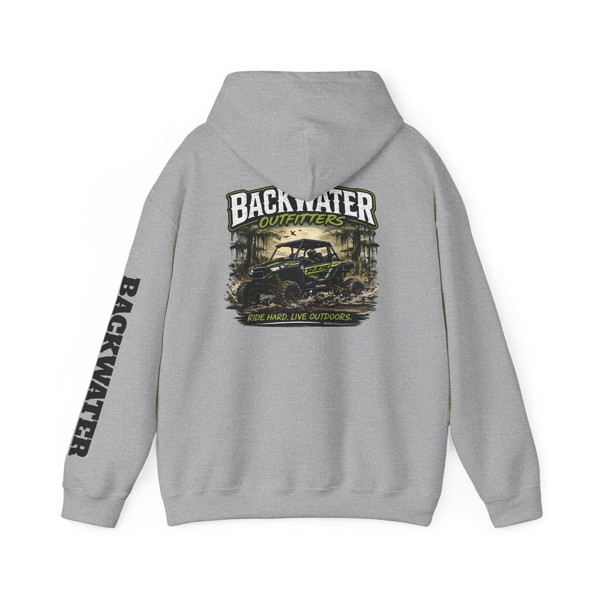 Backwater Outfitters Hoodie — Outdoor Off-Road Graphic Pullover Printify