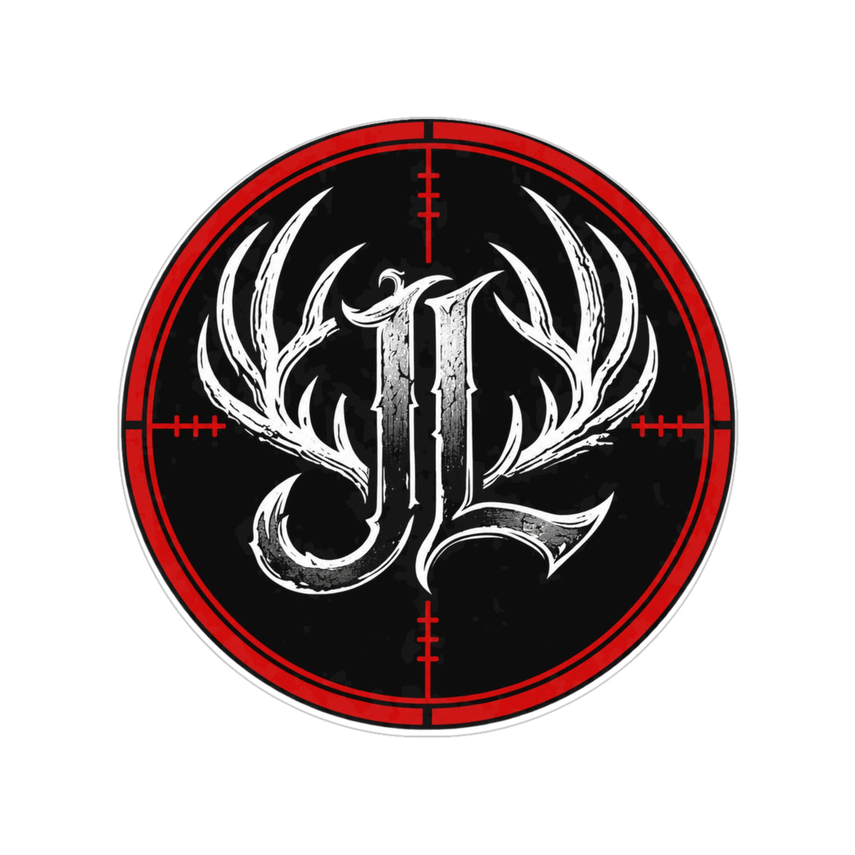 Gothic Antler Monogram Outdoor Sticker