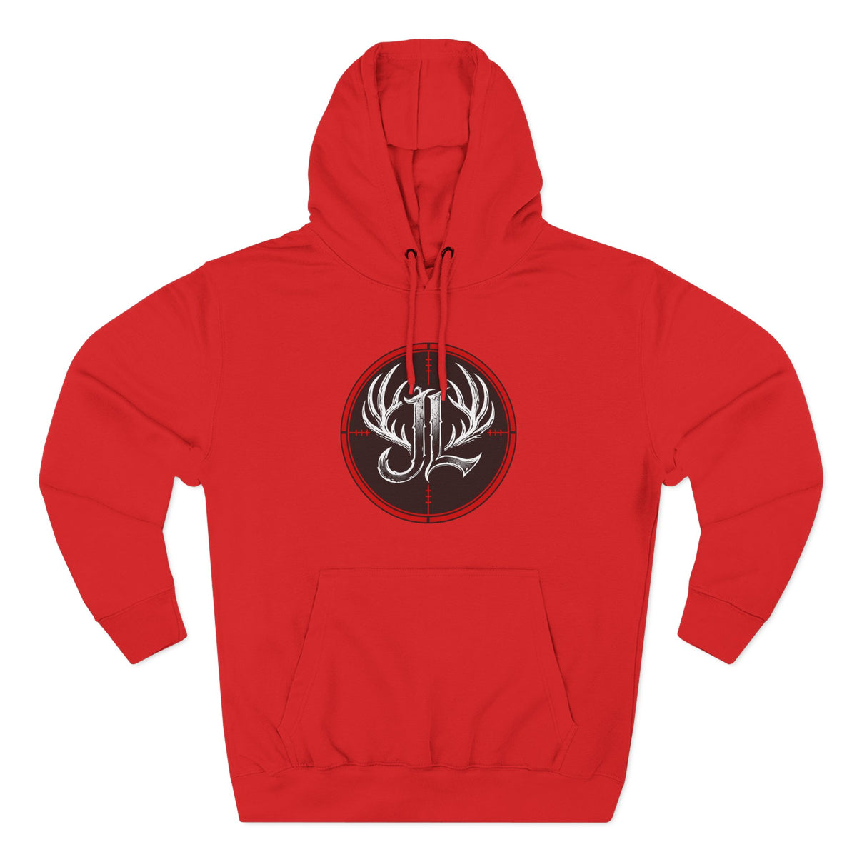 James Luker Hunting Logo Hoodie — Backwater Outfitters Antler Crest Fleece Hoodie Printify