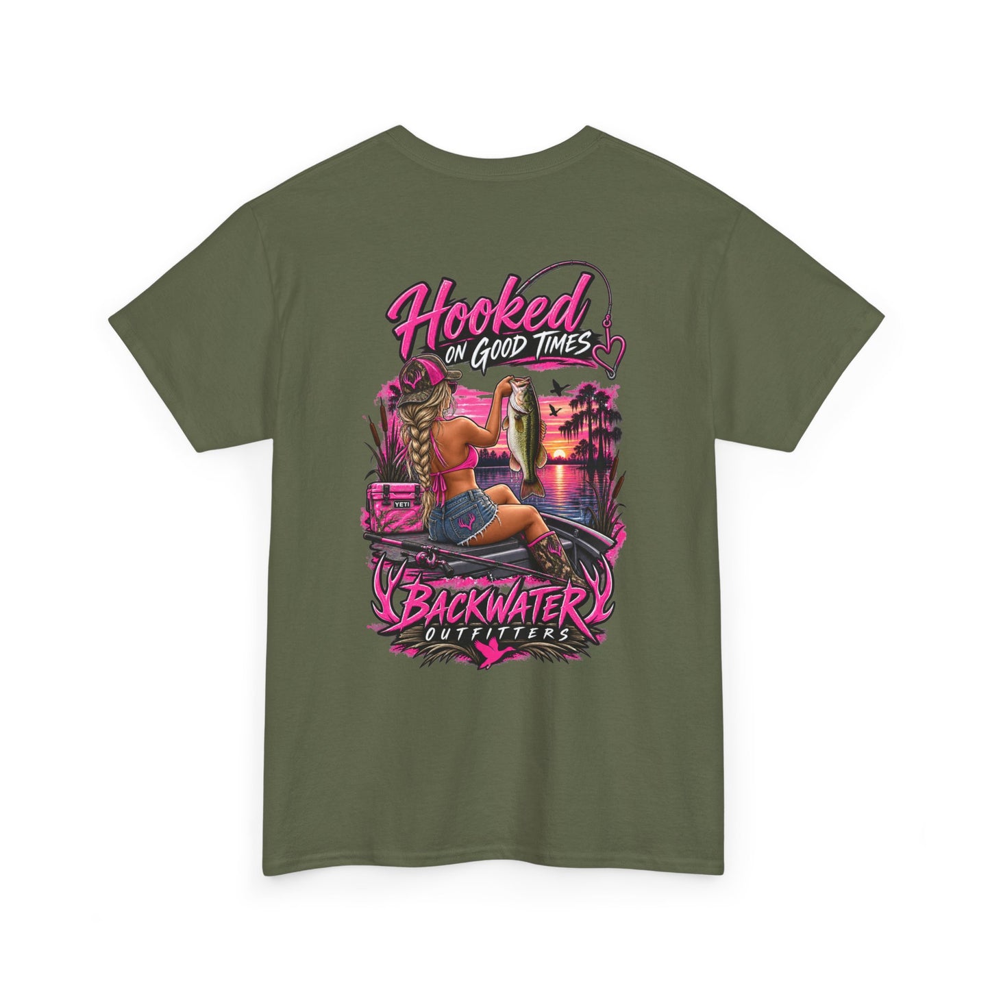 Backwater Outfitters "Hooked on Good Times" Graphic Tee