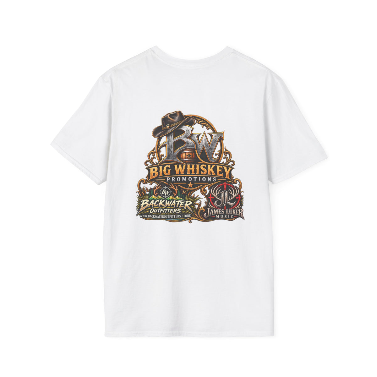 Big Whiskey Promotions T-Shirt — James Luker x Backwater Outfitters