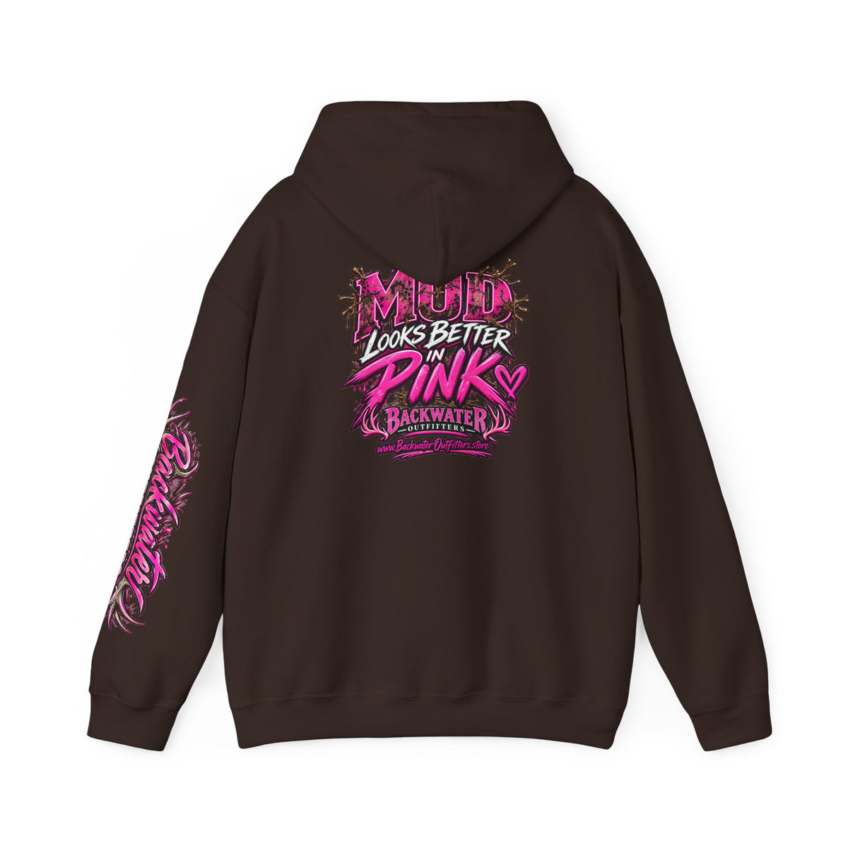 Girl Backwater Outfitters "Mud Looks Better Pink" Hoodie Printify