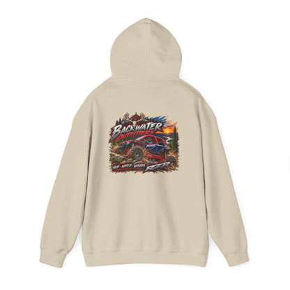 Backwater Outfitters Hoodie — American Flag Outdoor Fishing & Off-Road Pullover Printify