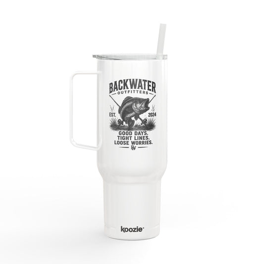 Backwater Outfitters 40oz Engraved Tumbler – 'Good Days, Tight Lines' Insulated Cup