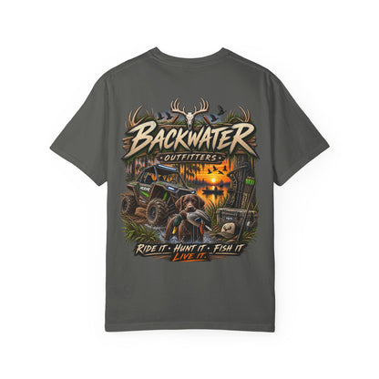 Backwater Outfitters Graphic T-Shirt — Ride It • Hunt It • Fish It