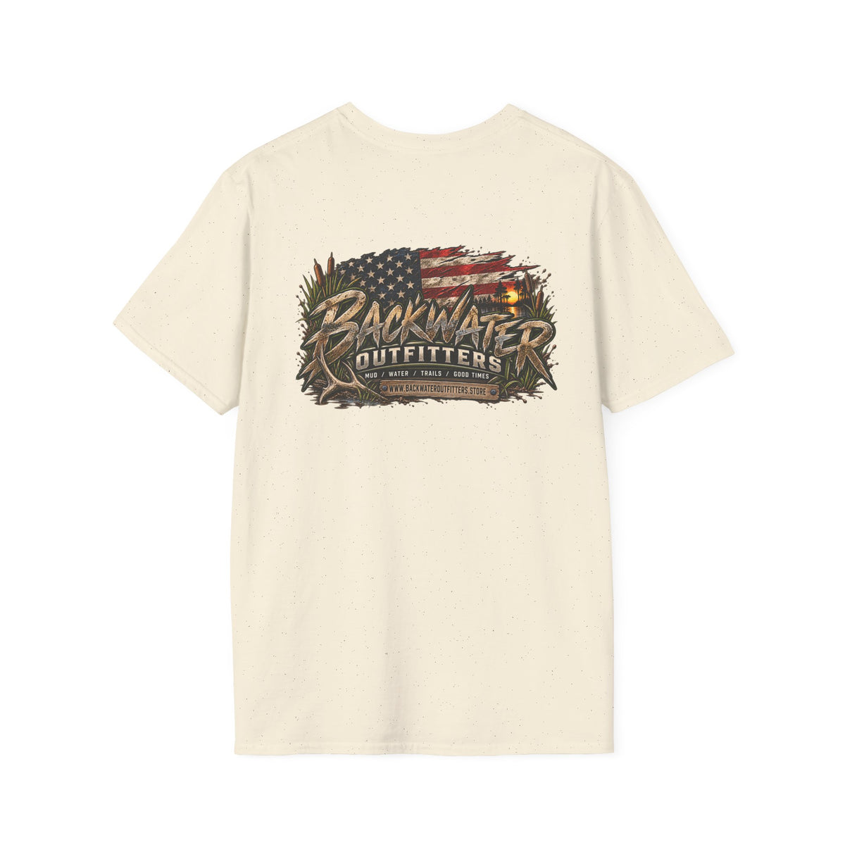 Simply Backwater Outfitters Flag Graphic T-Shirt — American Rustic Fishing Tee Printify