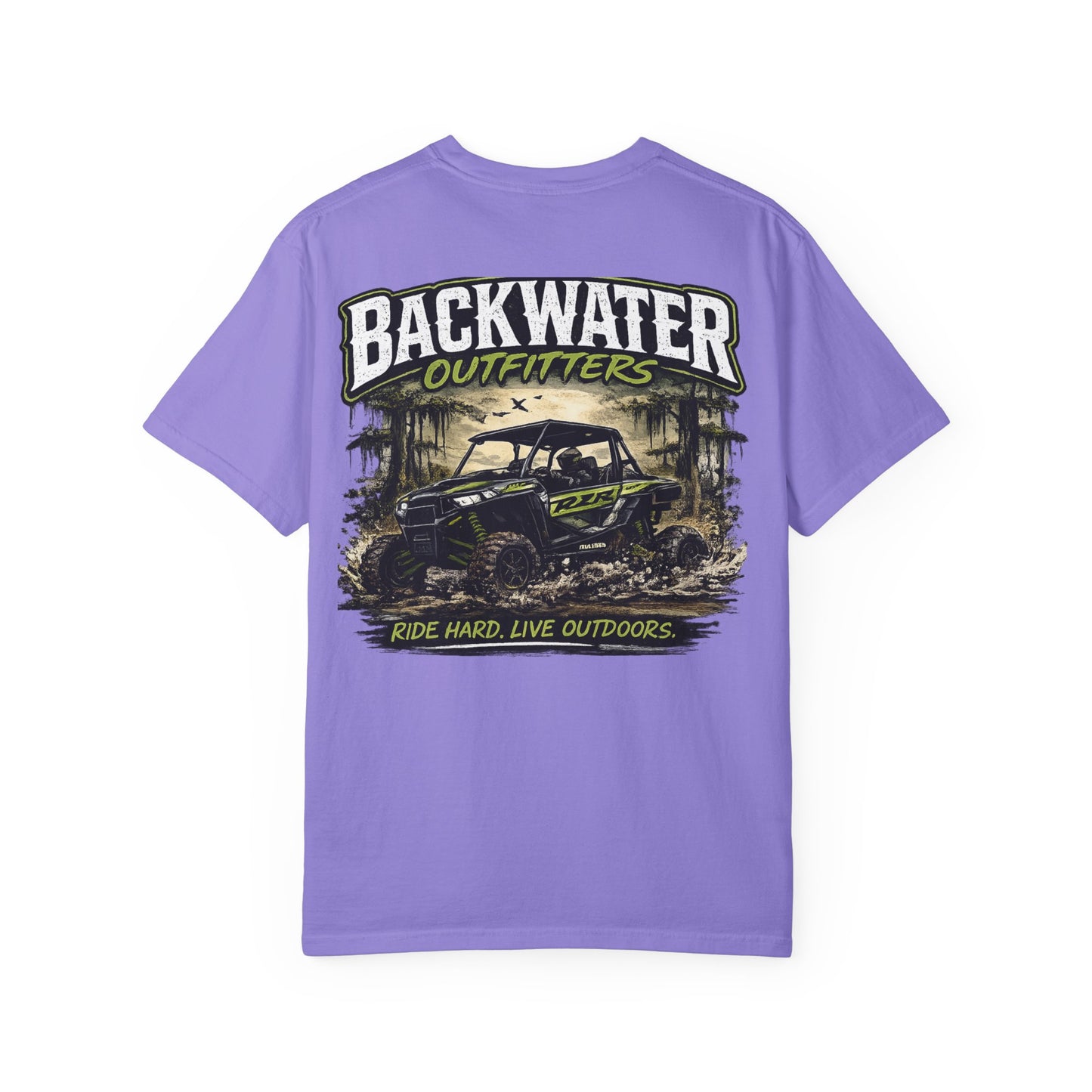 Backwater Outfitters UTV Adventure T-Shirt — "Ride Hard, Live Outdoors" Graphic Tee
