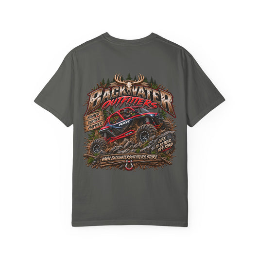Backwater Outfitters Off‑Road UTV T‑Shirt — Mud Truck Adventure Graphic Printify