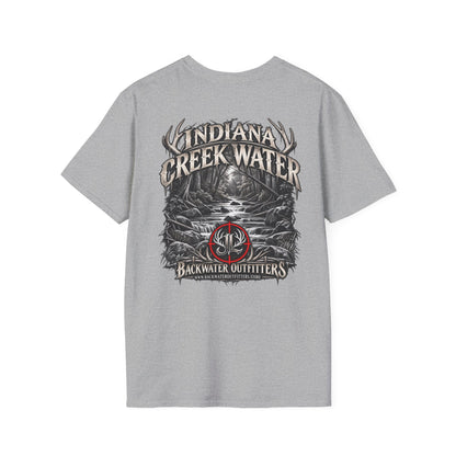 James Luker Indiana Creek Water Graphic T-Shirt — Backwater Outfitters Outdoor Tee Printify