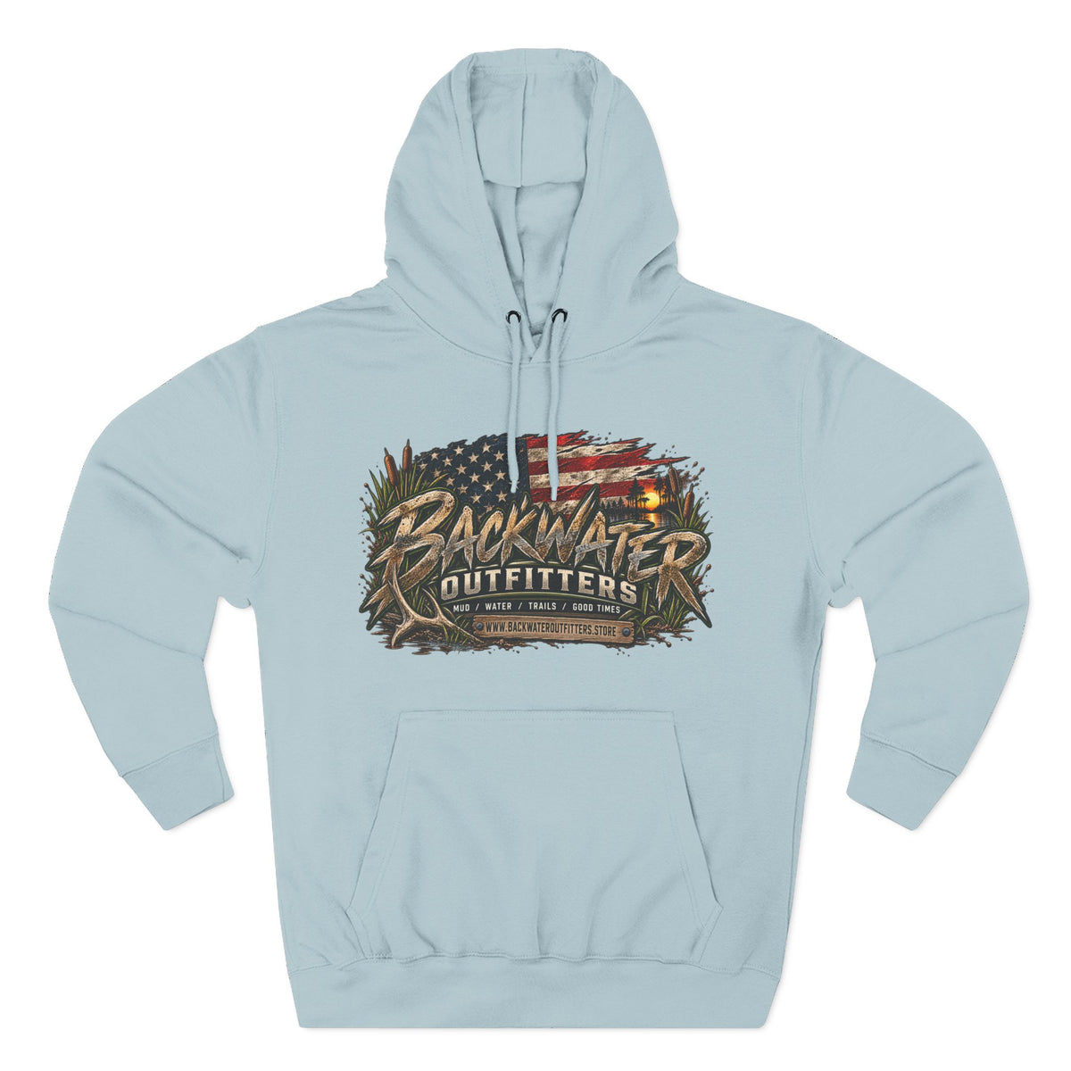 Backwater Outfitters Off-Road Hoodie — American Flag & UTV Graphic Printify