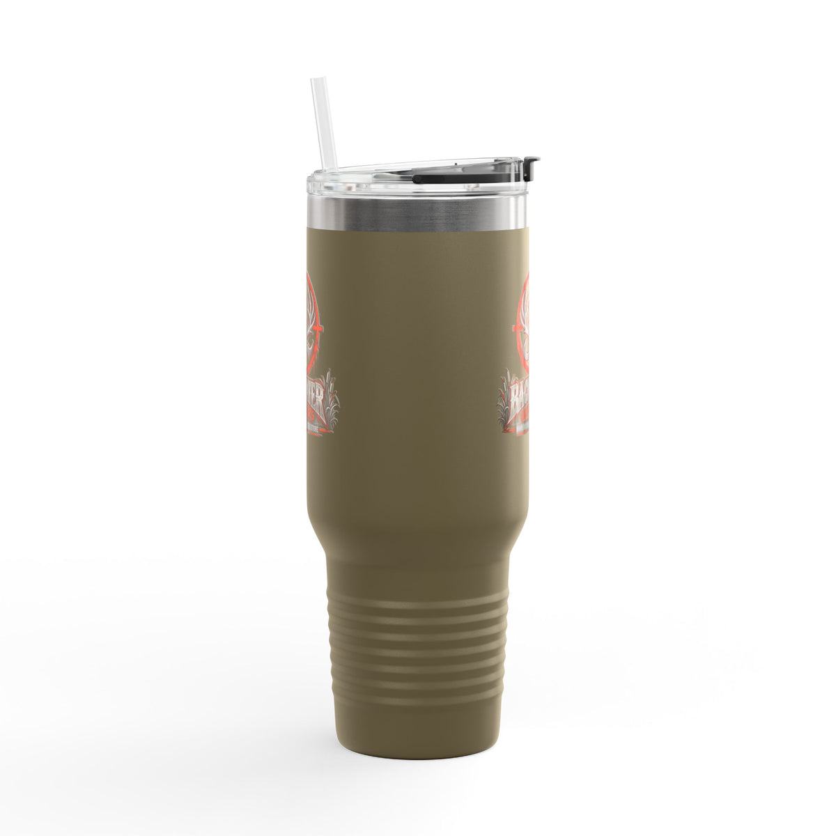 James Luker Backwater Hunting Logo 40oz Insulated Travel Mug Printify